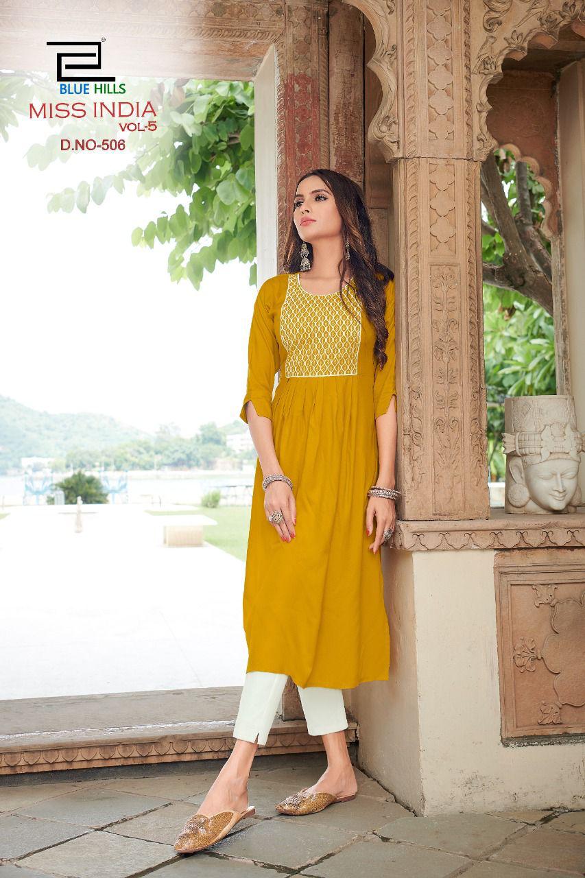 Blue Hills Miss India 5 Designer Ethnic Wear Long Kurti Anarkali Collection